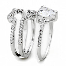 Load image into Gallery viewer, 3W1504 - Rhodium Brass Ring with AAA Grade CZ  in Clear