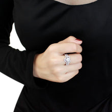 Load image into Gallery viewer, 3W1504 - Rhodium Brass Ring with AAA Grade CZ  in Clear