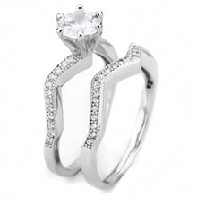 Load image into Gallery viewer, 3W1505 - Rhodium Brass Ring with AAA Grade CZ  in Clear
