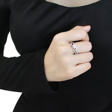 Load image into Gallery viewer, 3W1505 - Rhodium Brass Ring with AAA Grade CZ  in Clear