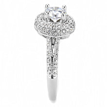Load image into Gallery viewer, 3W1506 - Rhodium Brass Ring with AAA Grade CZ  in Clear