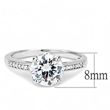 Load image into Gallery viewer, 3W1507 - Rhodium Brass Ring with AAA Grade CZ  in Clear