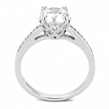 Load image into Gallery viewer, 3W1507 - Rhodium Brass Ring with AAA Grade CZ  in Clear