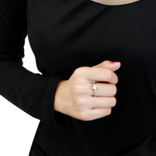 Load image into Gallery viewer, 3W1507 - Rhodium Brass Ring with AAA Grade CZ  in Clear
