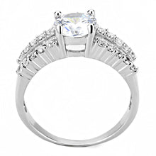 Load image into Gallery viewer, 3W1510 - Rhodium Brass Ring with AAA Grade CZ  in Clear