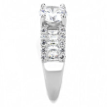Load image into Gallery viewer, 3W1510 - Rhodium Brass Ring with AAA Grade CZ  in Clear