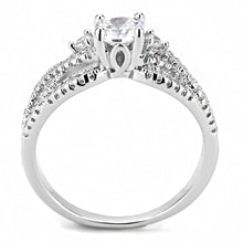 Load image into Gallery viewer, 3W1511 - Rhodium Brass Ring with AAA Grade CZ  in Clear