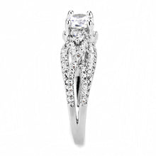 Load image into Gallery viewer, 3W1511 - Rhodium Brass Ring with AAA Grade CZ  in Clear