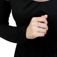 Load image into Gallery viewer, 3W1511 - Rhodium Brass Ring with AAA Grade CZ  in Clear