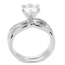 Load image into Gallery viewer, 3W1514 - Rhodium Brass Ring with AAA Grade CZ  in Clear