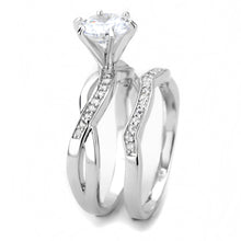 Load image into Gallery viewer, 3W1514 - Rhodium Brass Ring with AAA Grade CZ  in Clear