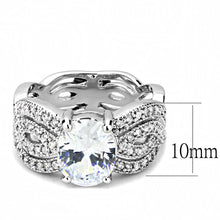 Load image into Gallery viewer, 3W1517 - Rhodium Brass Ring with AAA Grade CZ  in Clear