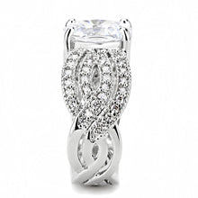 Load image into Gallery viewer, 3W1517 - Rhodium Brass Ring with AAA Grade CZ  in Clear