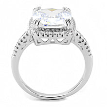 Load image into Gallery viewer, 3W1522 - Rhodium Brass Ring with AAA Grade CZ  in Clear