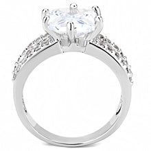 Load image into Gallery viewer, 3W1532 - Rhodium Brass Ring with AAA Grade CZ  in Clear