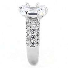 Load image into Gallery viewer, 3W1532 - Rhodium Brass Ring with AAA Grade CZ  in Clear