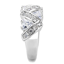 Load image into Gallery viewer, 3W1533 - Rhodium Brass Ring with AAA Grade CZ  in Clear