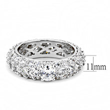 Load image into Gallery viewer, 3W1534 - Rhodium Brass Ring with AAA Grade CZ  in Clear