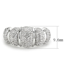 Load image into Gallery viewer, 3W1540 - Rhodium Brass Ring with AAA Grade CZ  in Clear