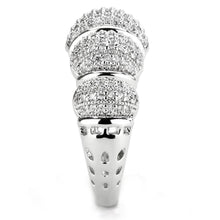 Load image into Gallery viewer, 3W1540 - Rhodium Brass Ring with AAA Grade CZ  in Clear