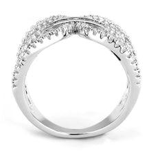 Load image into Gallery viewer, 3W1541 - Rhodium Brass Ring with AAA Grade CZ  in Clear
