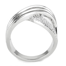 Load image into Gallery viewer, 3W1542 - Rhodium Brass Ring with AAA Grade CZ  in Clear