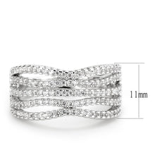Load image into Gallery viewer, 3W1546 - Rhodium Brass Ring with AAA Grade CZ  in Clear