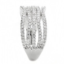 Load image into Gallery viewer, 3W1546 - Rhodium Brass Ring with AAA Grade CZ  in Clear