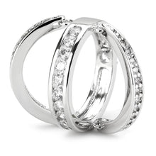 Load image into Gallery viewer, 3W1549 - Rhodium Brass Ring with AAA Grade CZ  in Clear