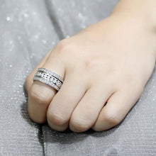 Load image into Gallery viewer, 3W1549 - Rhodium Brass Ring with AAA Grade CZ  in Clear