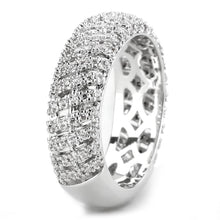 Load image into Gallery viewer, 3W1550 - Rhodium Brass Ring with AAA Grade CZ  in Clear
