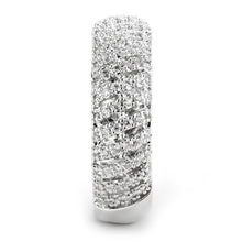 Load image into Gallery viewer, 3W1550 - Rhodium Brass Ring with AAA Grade CZ  in Clear