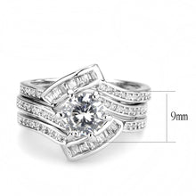Load image into Gallery viewer, 3W1551 - Rhodium Brass Ring with AAA Grade CZ  in Clear