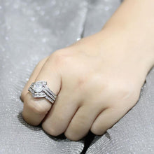 Load image into Gallery viewer, 3W1551 - Rhodium Brass Ring with AAA Grade CZ  in Clear