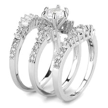 Load image into Gallery viewer, 3W1553 - Rhodium Brass Ring with AAA Grade CZ  in Clear