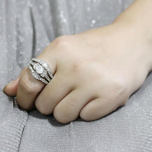 Load image into Gallery viewer, 3W1553 - Rhodium Brass Ring with AAA Grade CZ  in Clear