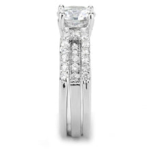 Load image into Gallery viewer, 3W1554 - Rhodium Brass Ring with AAA Grade CZ  in Clear