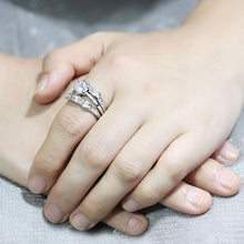 Load image into Gallery viewer, 3W1557 - Rhodium Brass Ring with AAA Grade CZ  in Clear