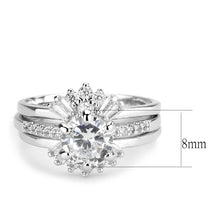 Load image into Gallery viewer, 3W1558 - Rhodium Brass Ring with AAA Grade CZ  in Clear