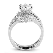 Load image into Gallery viewer, 3W1558 - Rhodium Brass Ring with AAA Grade CZ  in Clear