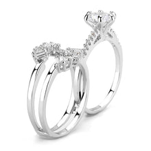 Load image into Gallery viewer, 3W1558 - Rhodium Brass Ring with AAA Grade CZ  in Clear