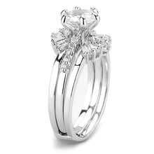 Load image into Gallery viewer, 3W1558 - Rhodium Brass Ring with AAA Grade CZ  in Clear