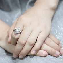 Load image into Gallery viewer, 3W1558 - Rhodium Brass Ring with AAA Grade CZ  in Clear