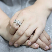Load image into Gallery viewer, 3W1559 - Rhodium Brass Ring with AAA Grade CZ  in Clear
