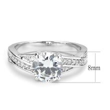 Load image into Gallery viewer, 3W1560 - Rhodium Brass Ring with AAA Grade CZ  in Clear