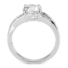 Load image into Gallery viewer, 3W1560 - Rhodium Brass Ring with AAA Grade CZ  in Clear