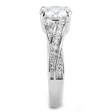 Load image into Gallery viewer, 3W1560 - Rhodium Brass Ring with AAA Grade CZ  in Clear