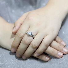 Load image into Gallery viewer, 3W1560 - Rhodium Brass Ring with AAA Grade CZ  in Clear