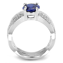 Load image into Gallery viewer, 3W1564 - Rhodium Brass Ring with Synthetic Spinel in London Blue
