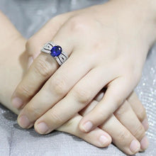 Load image into Gallery viewer, 3W1564 - Rhodium Brass Ring with Synthetic Spinel in London Blue